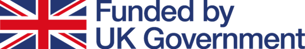 Funded by UK Government text with Union Jack flag